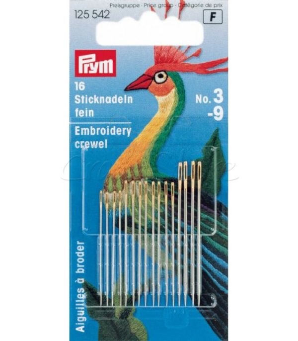 AGUJA PRYM PARA BORDAR CREWEL SURT Nº 3-9 X16